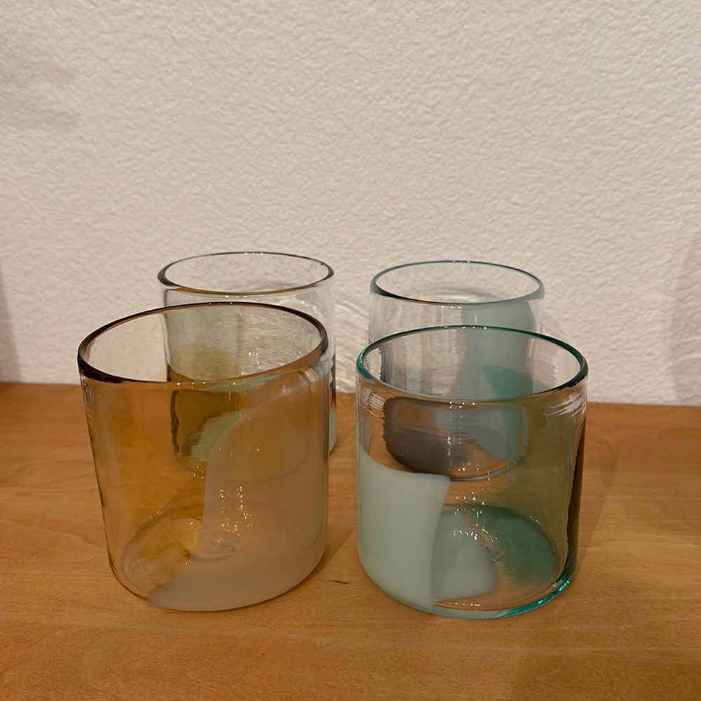 Vitreluxe (signed by Lynn Everette Read) hand blown drink ware | Set of 4